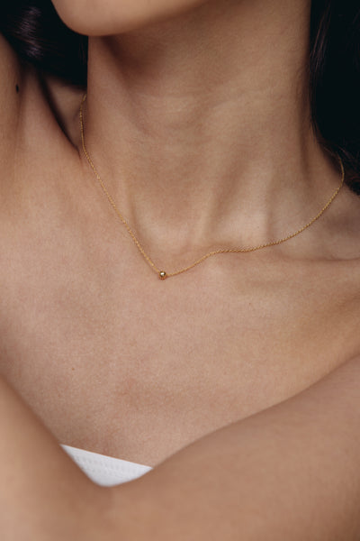 Single Point Necklace, Solid Gold