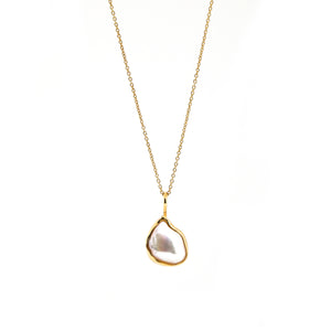 Pearl Outline Pendant / Necklace, Solid Gold