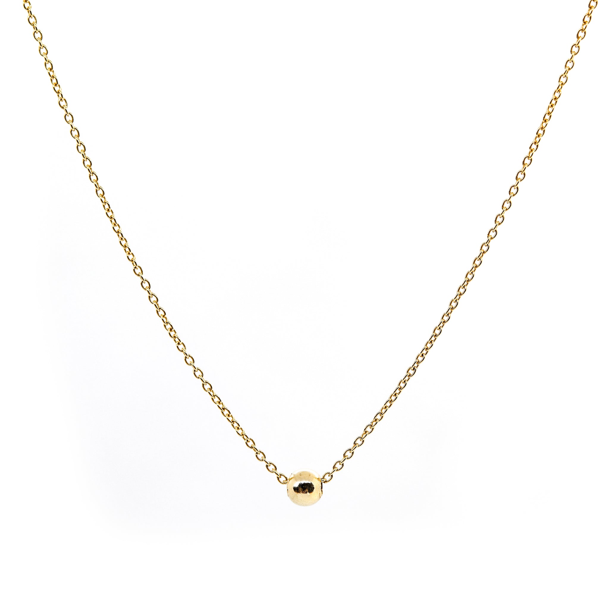 Single Point Necklace, Solid Gold