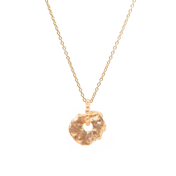 Points and Circles Necklace, Solid Gold