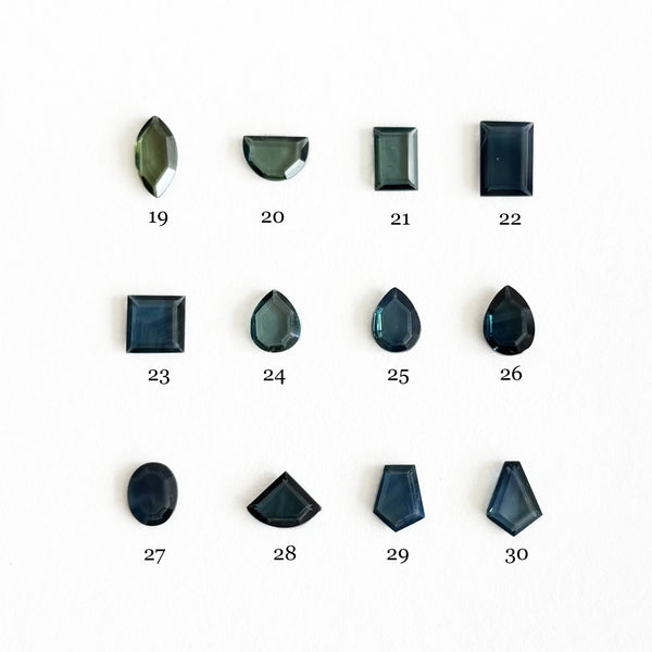 Portrait Cut Teal Sapphire Pendant Necklace, Solid Gold