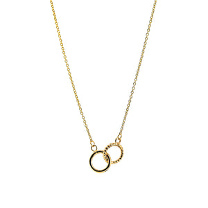 Interlocked Mini Circles Necklace, Solid 18k Gold