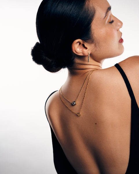Stone on Gold Insert No. 1 Necklace - Teal Sapphire, Solid Gold | ONE-OF-A-KIND