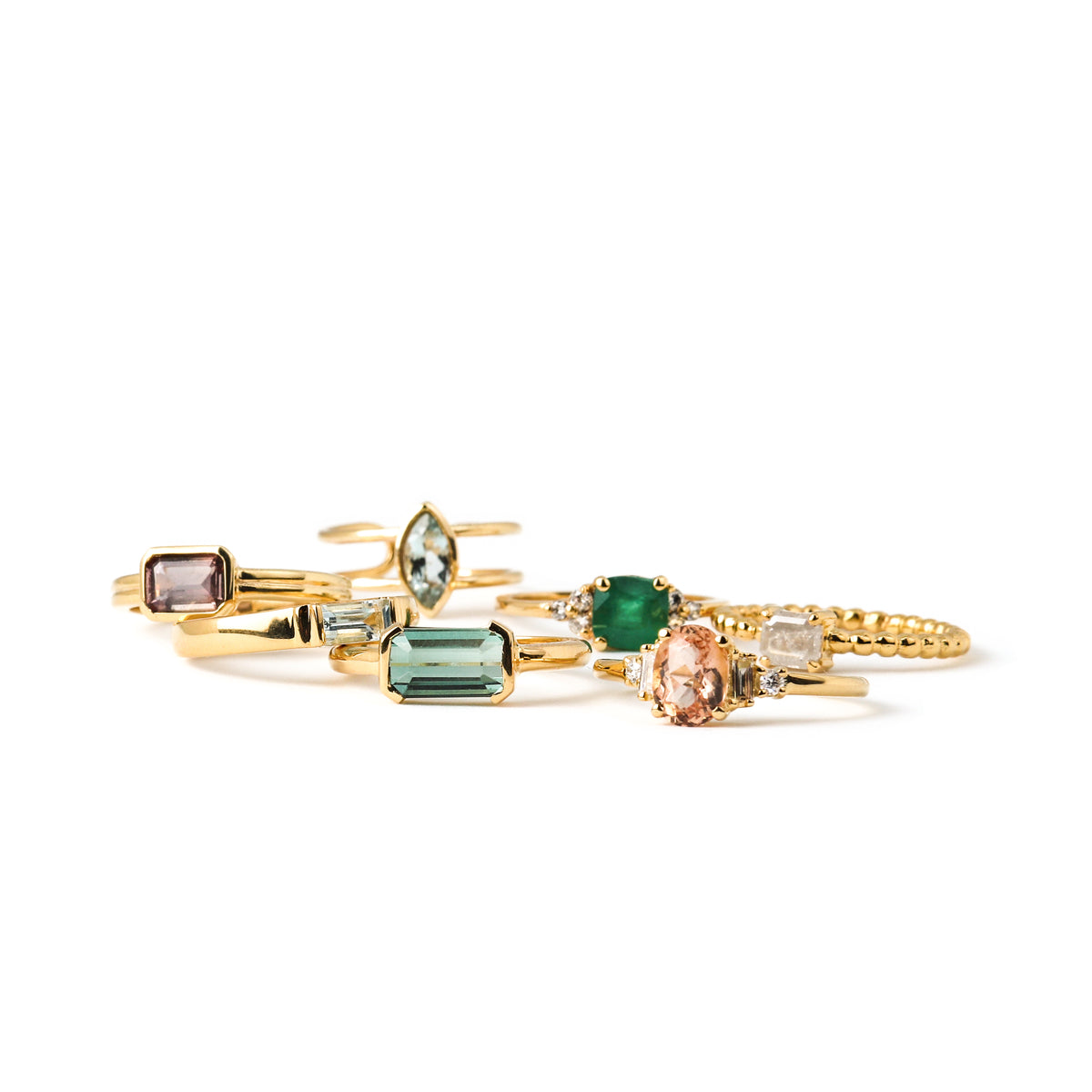 Ring with Reddish Purple Octagon Sapphire (0.765 ct), Solid 14k Gold ...