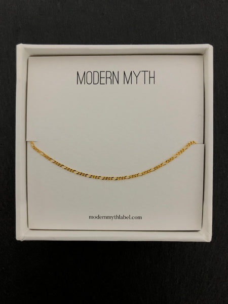 Everyday Thin Figaro Chain Necklace / Bracelet, Solid 14k Gold