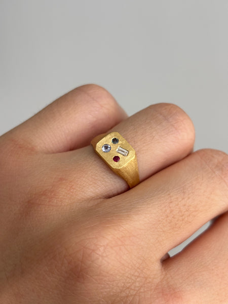 Medley Signet Ring No. 1, Solid 14k Gold | ONE-OF-A-KIND