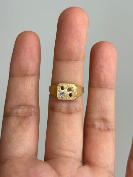 Medley Signet Ring No. 1, Solid 14k Gold | ONE-OF-A-KIND