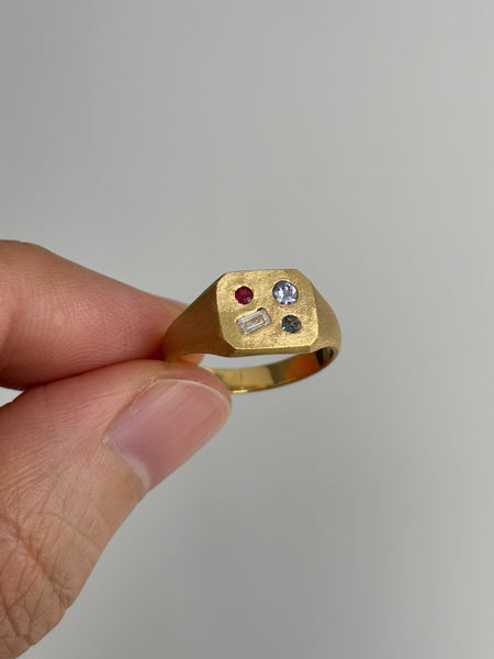 Medley Signet Ring No. 1, Solid 14k Gold | ONE-OF-A-KIND