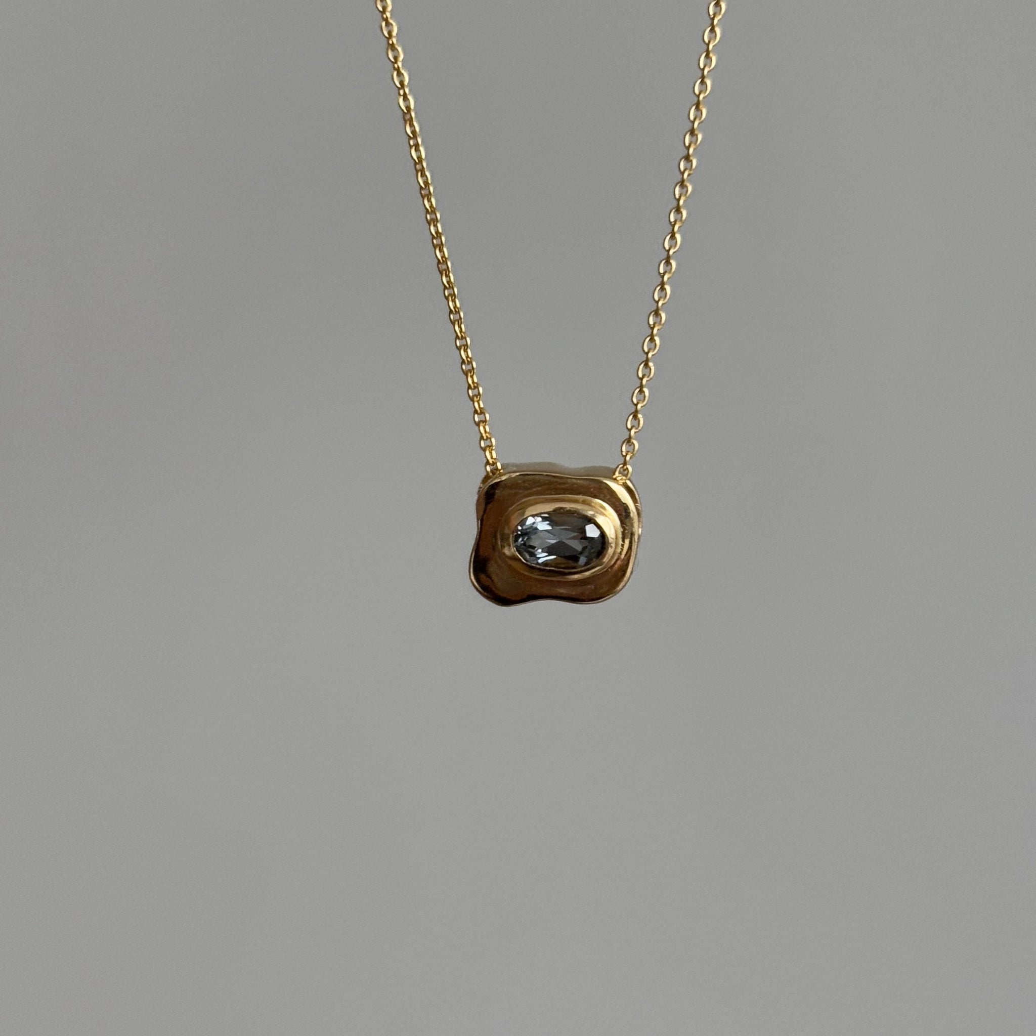 Stone on Gold Insert No. 10 Necklace - Gray Spinel, Solid Gold | ONE-OF-A-KIND