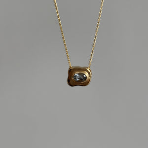 Stone on Gold Insert No. 10 Necklace - Gray Spinel, Solid Gold | ONE-OF-A-KIND