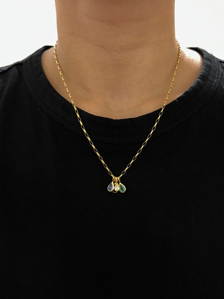 Dewdrop Pendant Necklace - Emerald, Solid Gold | LIMITED