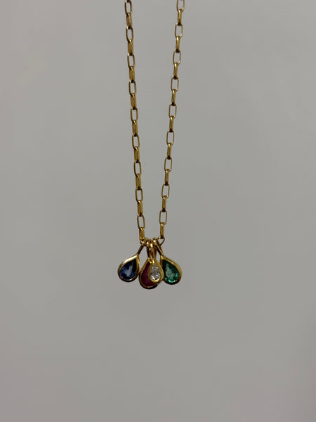 Dewdrop Pendant Necklace - Ruby, Solid Gold | LIMITED