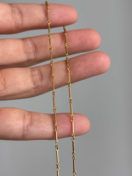 Everyday Bar Link Chain Necklace / Bracelet, Solid 14k Gold