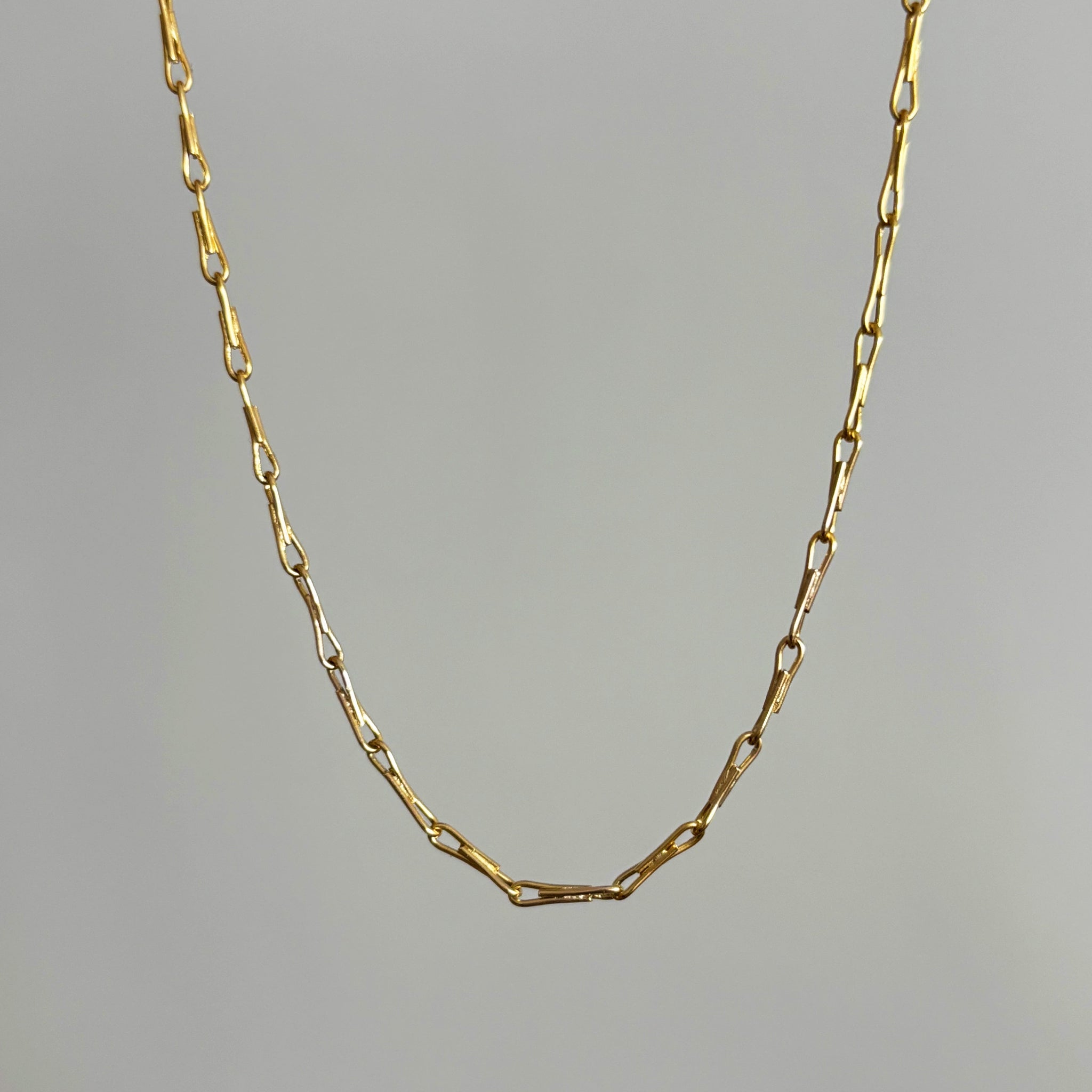 Everyday Pinched Link Chain Necklace / Bracelet, Solid 14k Gold