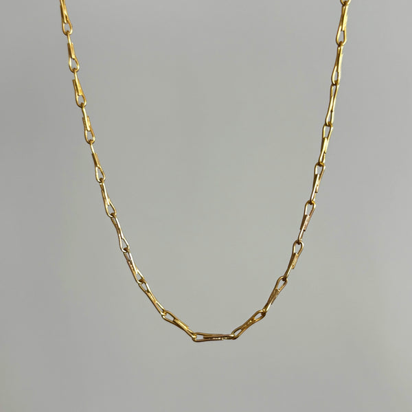 Everyday Pinched Link Chain Necklace / Bracelet, Solid 14k Gold