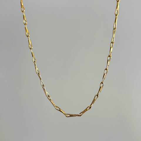 Everyday Pinched Link Chain Necklace / Bracelet, Solid 14k Gold