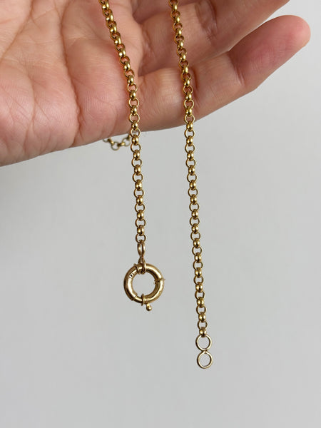 Chunky Round Rolo Chain with Sailor Clasp Necklace, Solid 14k Gold | LIMITED