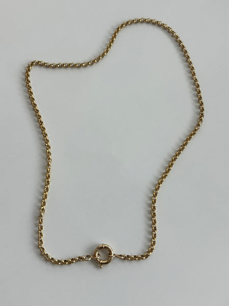 Chunky Round Rolo Chain with Sailor Clasp Necklace, Solid 14k Gold | LIMITED
