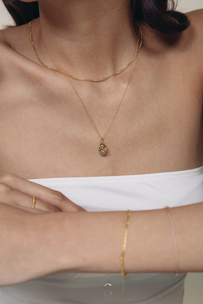 Everyday Petite Cuban Chain Necklace, Solid 18k Gold