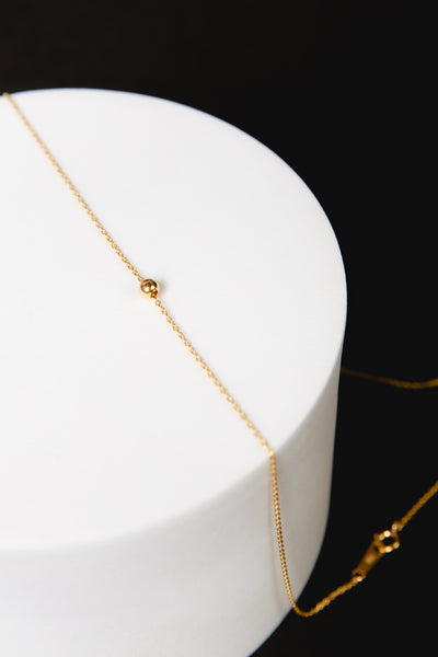 Single Point Necklace, Solid Gold