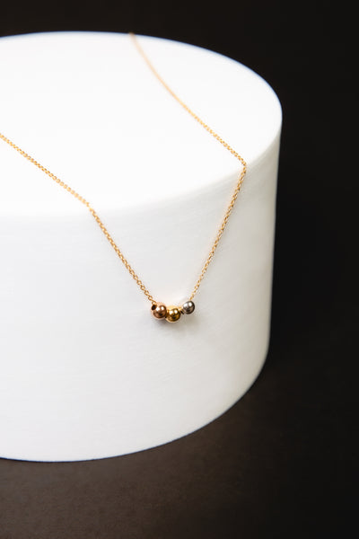 Triple Points Necklace, Solid Gold