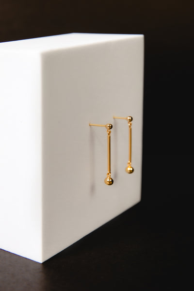 Points Drop Earrings, Solid 14k Gold