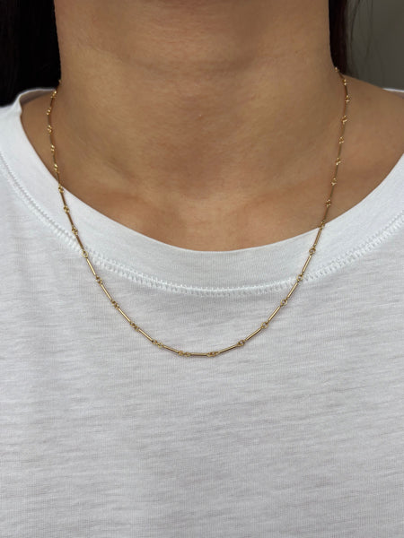 Everyday Bar Link Chain Necklace / Bracelet, Solid 14k Gold
