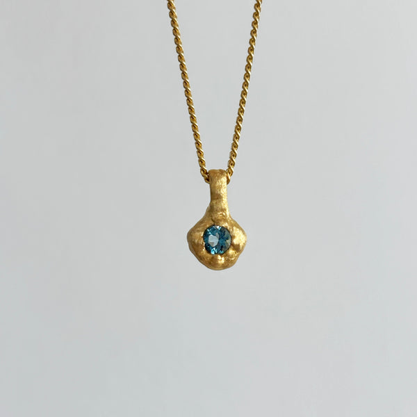 Stone on Molten Gold Pendant Necklace, Solid Gold | LIMITED