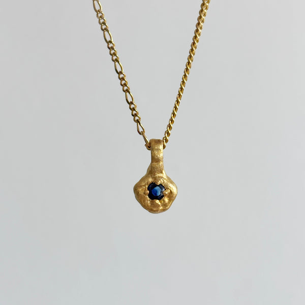 Stone on Molten Gold Pendant Necklace, Solid Gold | LIMITED