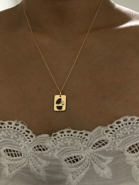 Medley Pendant No. 3 Necklace (Large Tag), Solid Gold | ONE-OF-A-KIND