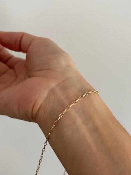 Everyday Oval Rolo Chain Necklace / Bracelet, Solid 14k Gold