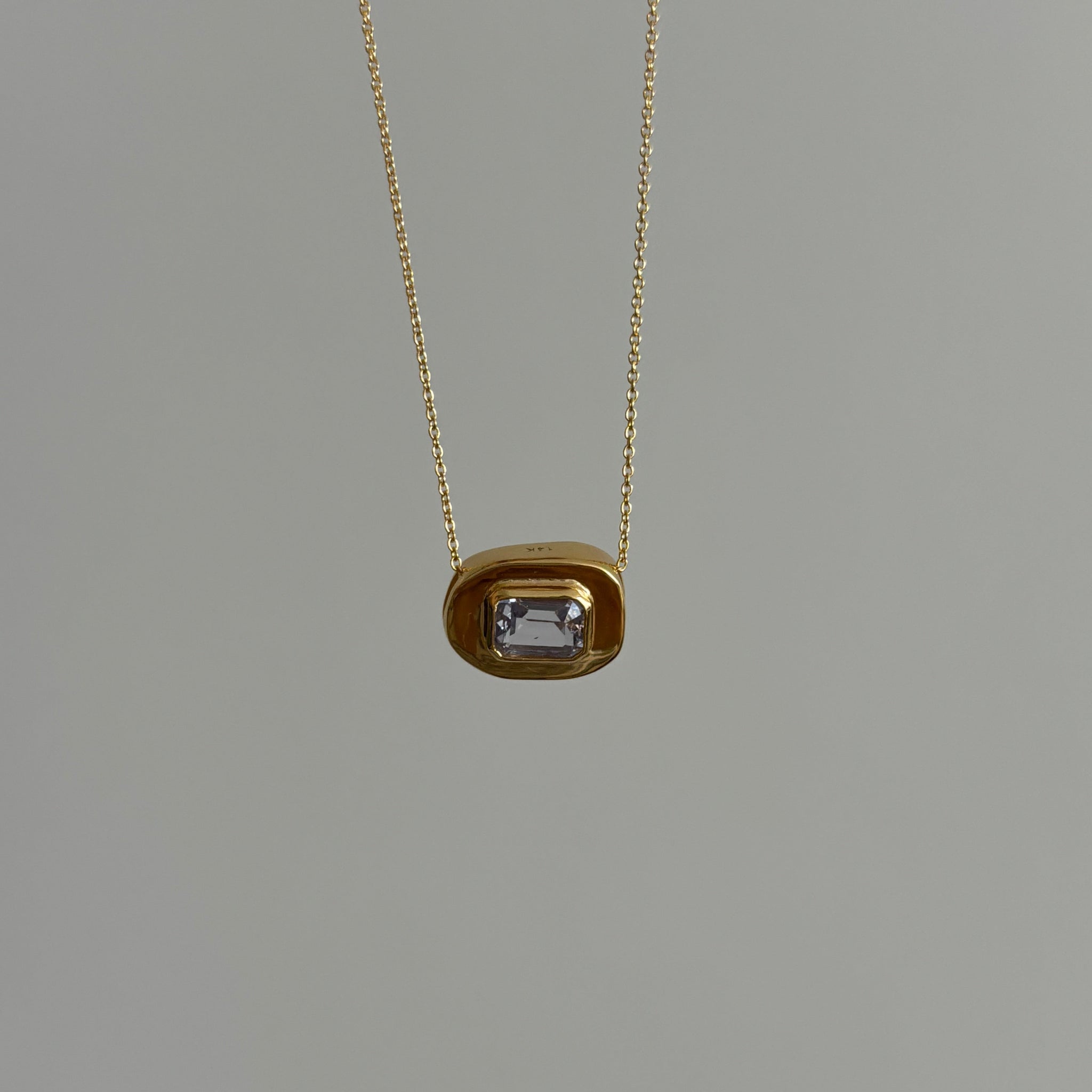 Stone on Gold Insert No. 2 Necklace - Light Purple Sapphire, Solid Gold | ONE-OF-A-KIND