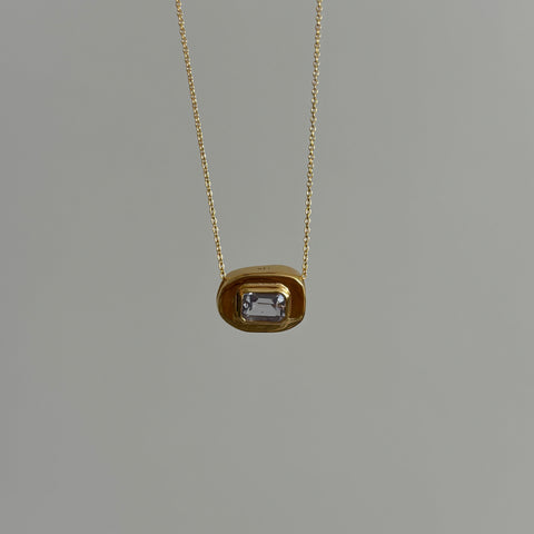 Stone on Gold Insert No. 2 Necklace - Light Purple Sapphire, Solid Gold | ONE-OF-A-KIND