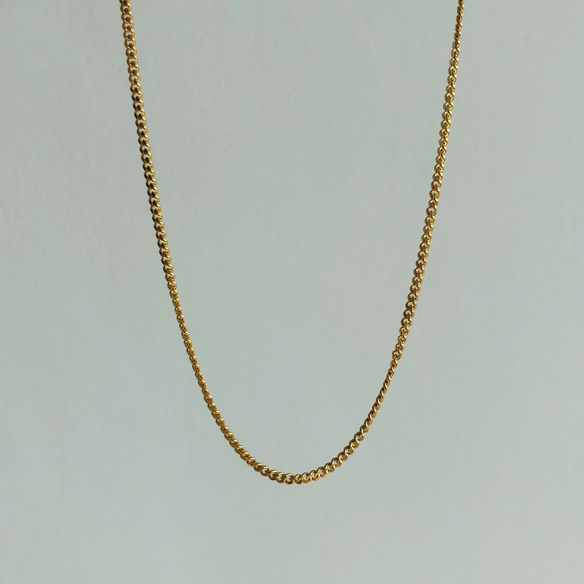 Everyday Petite Cuban Chain Necklace, Solid 14k Gold