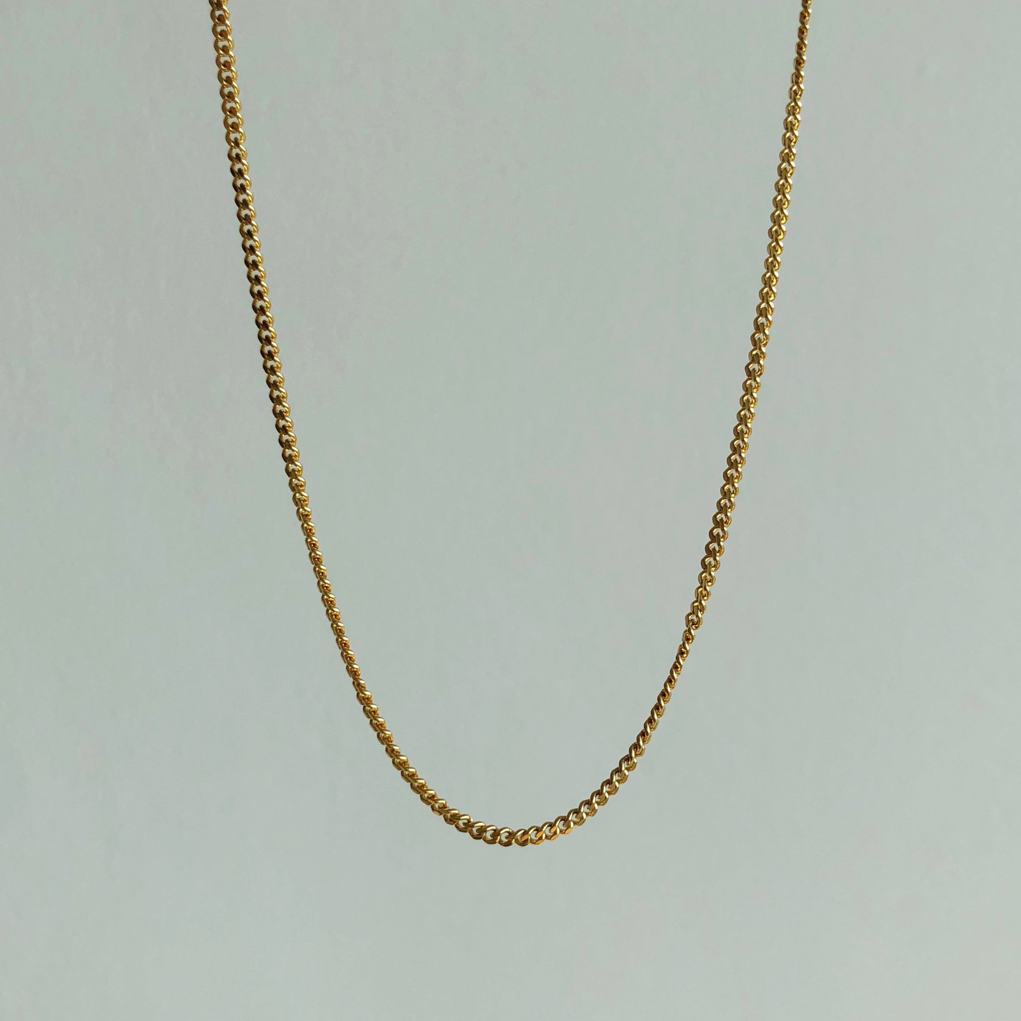 Everyday Petite Cuban Chain Necklace, Solid 18k Gold