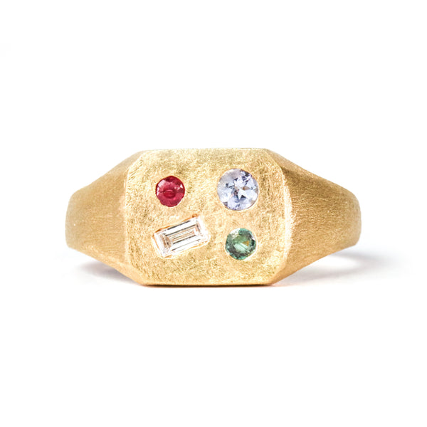 Medley Signet Ring No. 1, Solid 14k Gold | ONE-OF-A-KIND