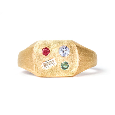 Medley Signet Ring No. 1, Solid 14k Gold | ONE-OF-A-KIND