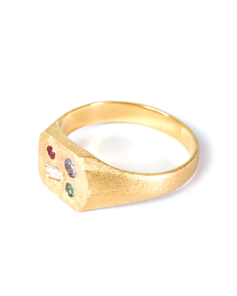 Medley Signet Ring No. 1, Solid 14k Gold | ONE-OF-A-KIND