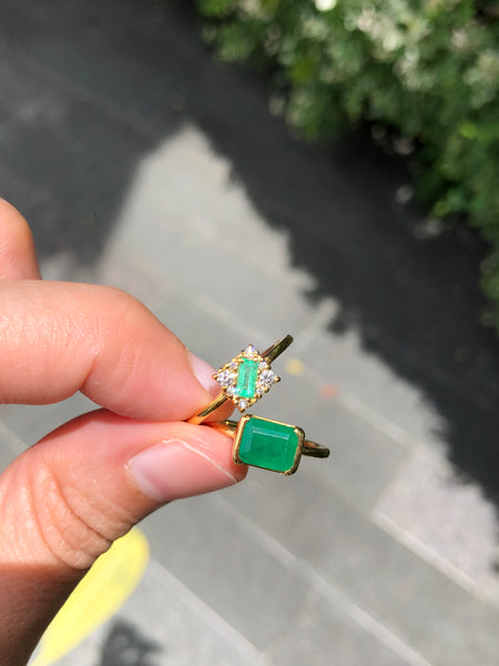 Half Bezel Ring No. 1 - Octagon Emerald (1.58 ct), Solid 14k Gold | ONE-OF-A-KIND