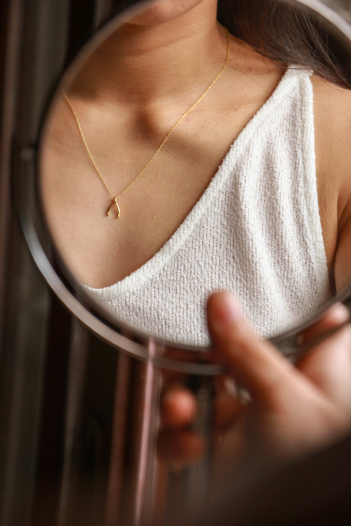 Solid gold shop pendant necklace