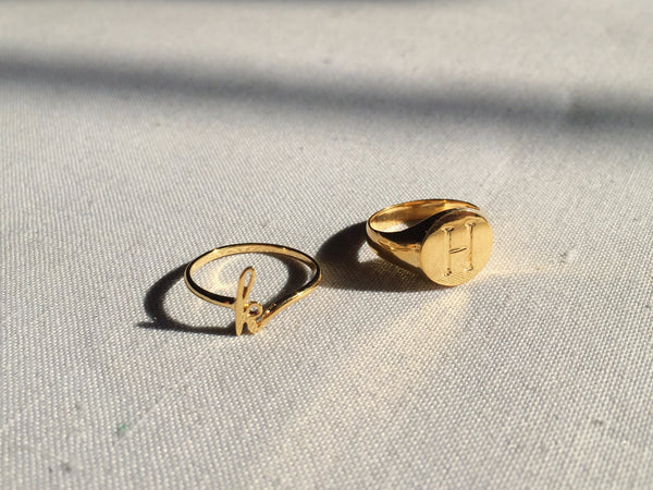 Initial Ring, Solid 14k Gold (5395334430764)