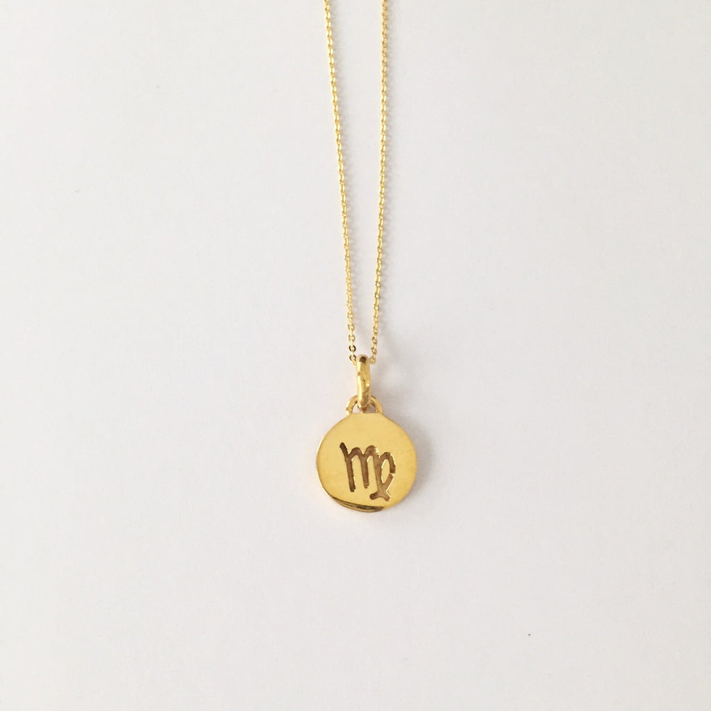 Solid gold clearance virgo necklace