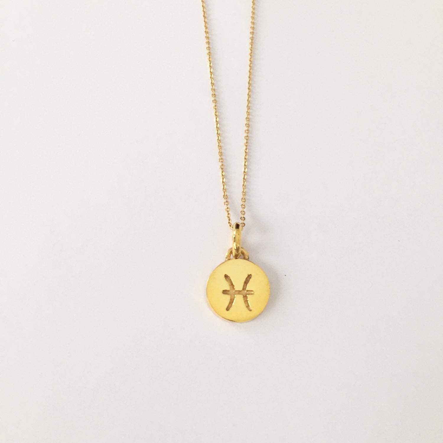 Pisces Necklace Solid Gold Modern Myth