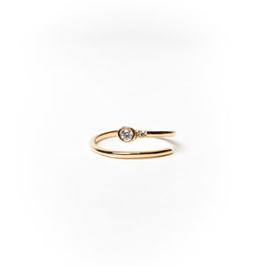 Adjustable Diamond Ring, Solid 14k Gold (5222628294700)