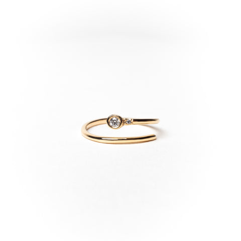 Adjustable Diamond Ring, Solid 14k Gold (5222628294700)