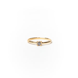 Ring with Round Salt & Pepper Diamond, Solid 14k Gold | FEW-OF-A-KIND (5068192383020)