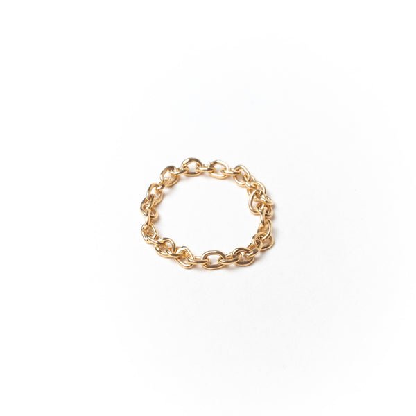 Medium Link Chain Ring, Solid 14k Gold (5275536326700)