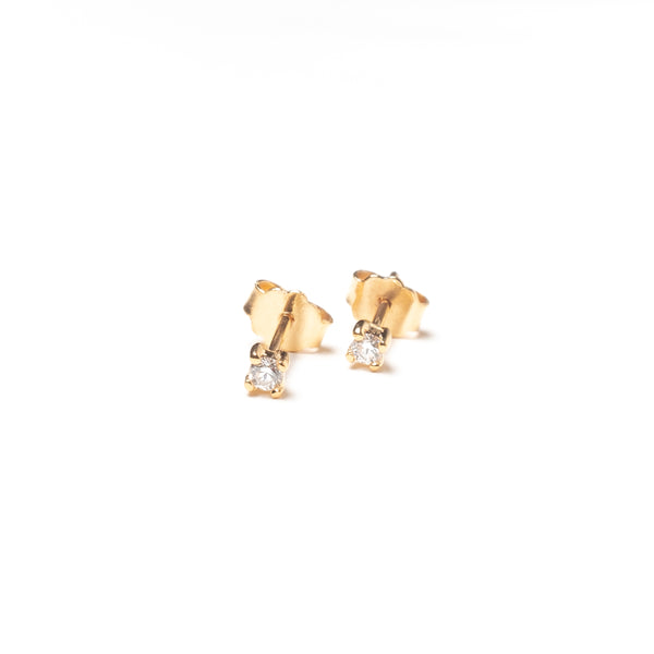 Diamond Stud Earrings, Solid 14k Gold, Single / Pair (5068222136364)