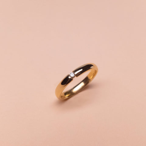 Tension Set Diamond Ring, Solid 14k Gold