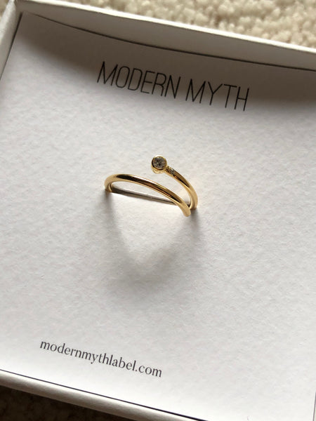 Adjustable Diamond Ring, Solid 14k Gold